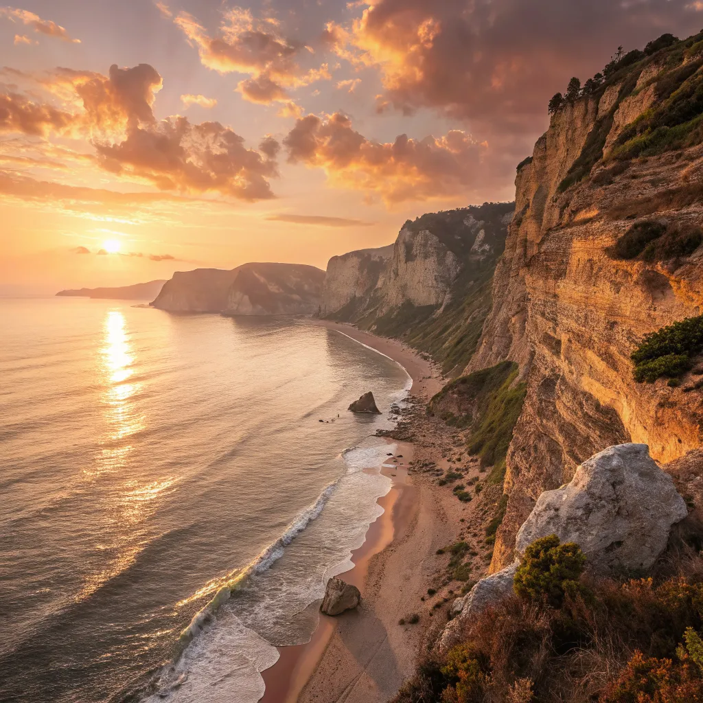 Olympus coastline at sunrise